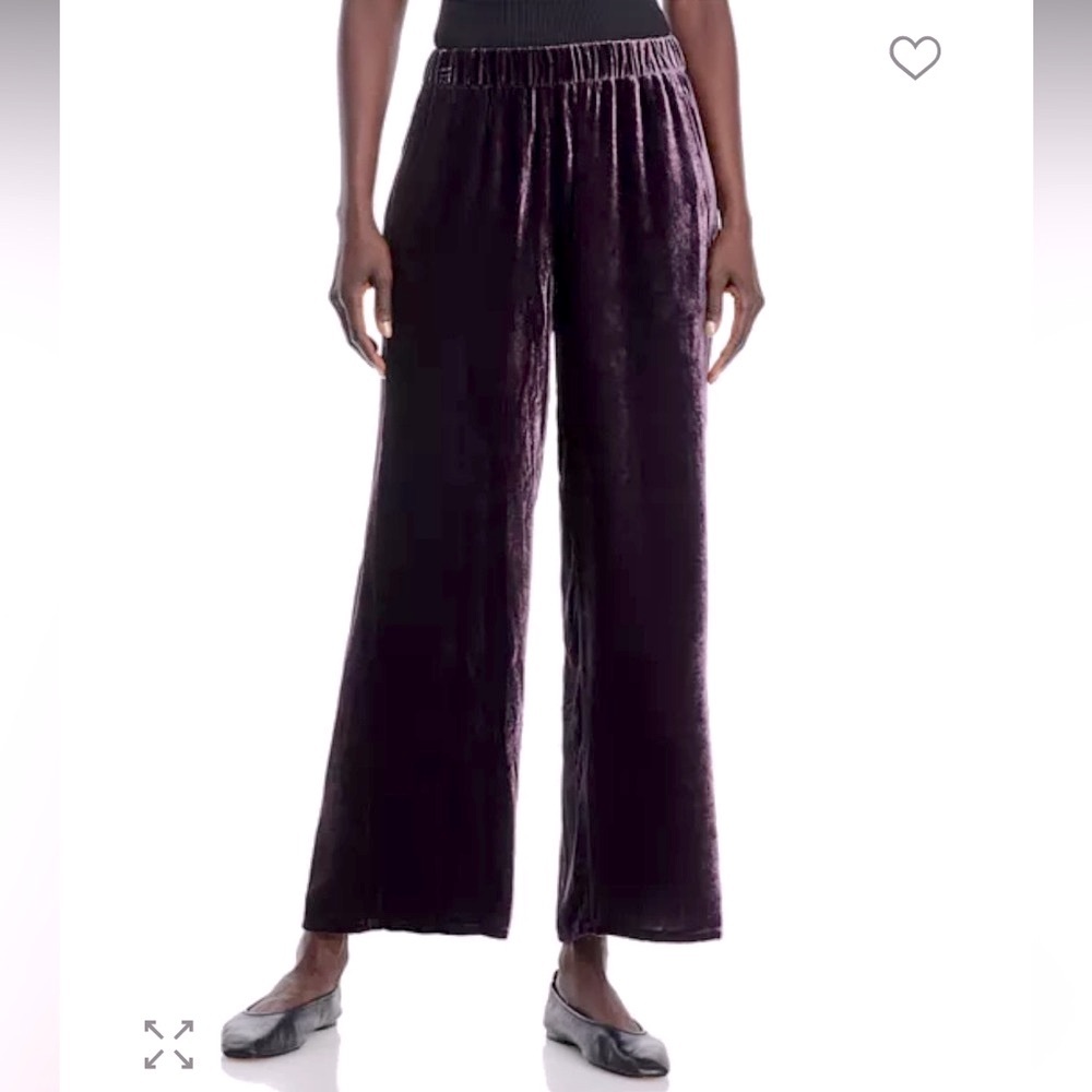 Eileen Fisher Crushed Velvet Wide Leg Pants